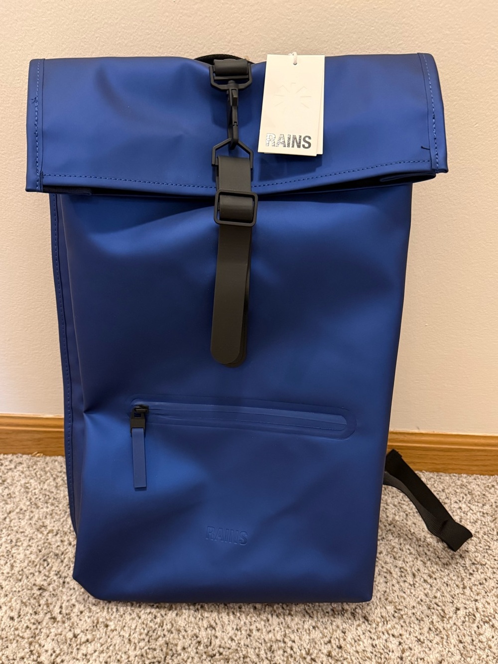 RAINS Rolltop Waterproof Rucksack Backpack NWT Color Storm